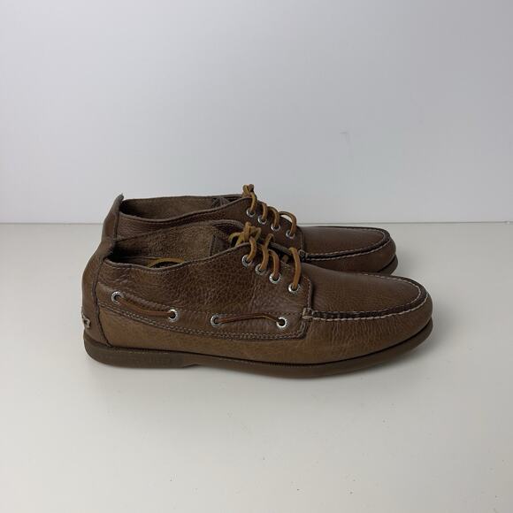 Sperry Men\'s Brown Leather Chukka Hi Top Boat Shoe Boots Size 11M Lace Up